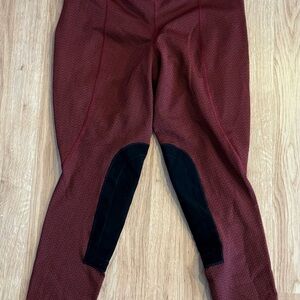 Kerrits Fleece Lite II Knee Patch Riding Tights - Vineyard/Herringbone -  XL